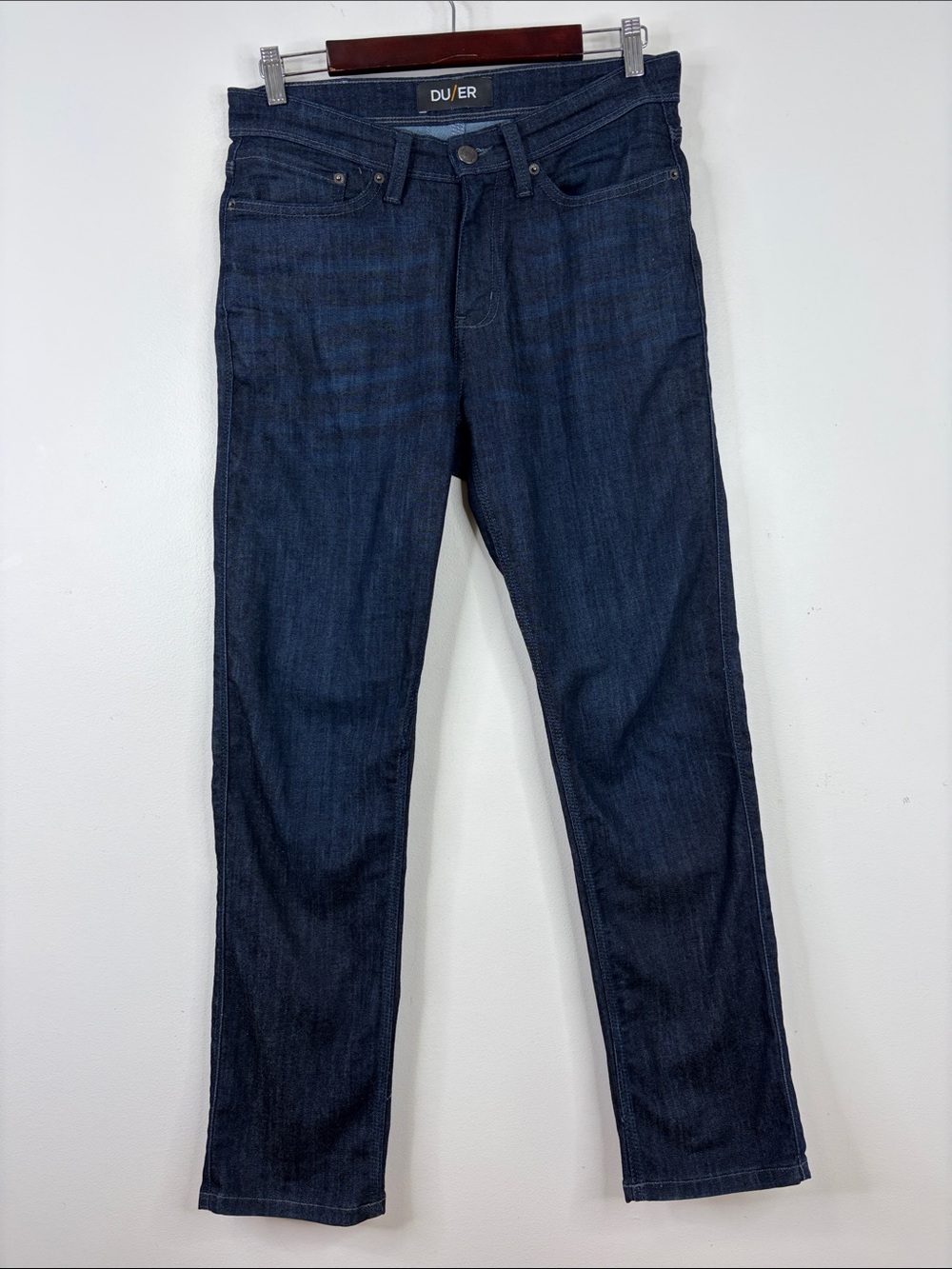 DU/ER Jeans Mens 30 x 30 Dark Blue Slim Straight Performance Stretch Denim